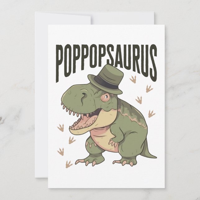 Farfar Dinosaur Fars Dag Poppopsaurus Julkort (Framsida)