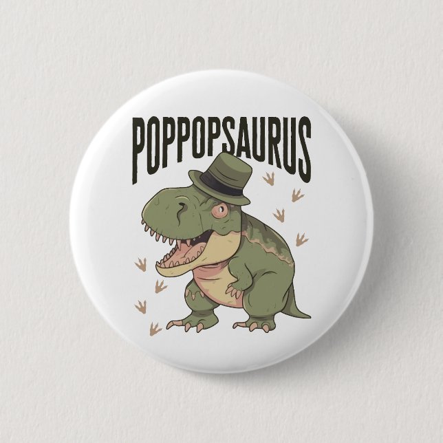 Farfar Dinosaur Fars Dag Poppopsaurus Knapp (Framsida)