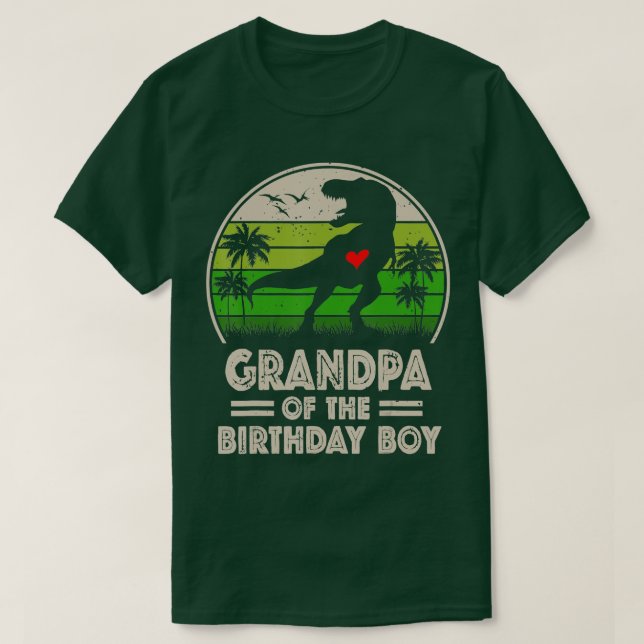 Farfar Dinosaur från Birthday Boy Matching Fami T Shirt (Design framsida)