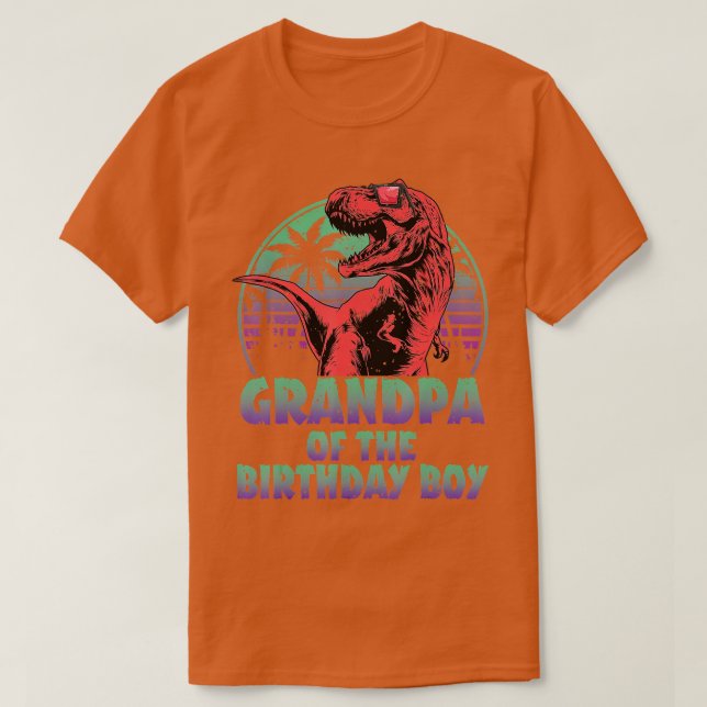 Farfar Dinosaur från Birthday Boy Matching Fami T Shirt (Design framsida)