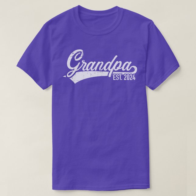 Farfar est 2024 för farfar att vara t shirt (Design framsida)
