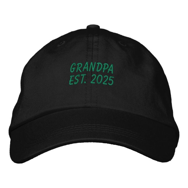 Farfar Est. 2025 Embroied Baseball Cap Broderad Keps (Framsida)