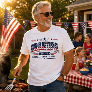 Farfar Est 2026 Amerikansk Flagga Anpassat Barns T Shirt