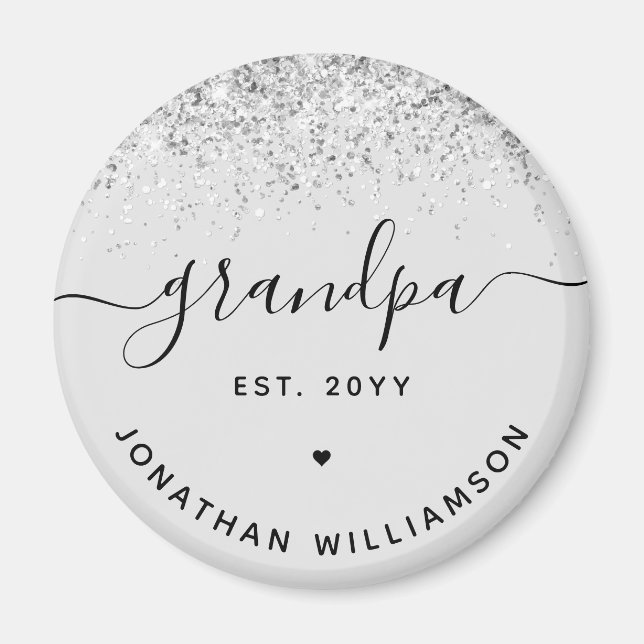 Farfar Est Glitter Konfetti Anpassade Farfar Prese Magnet (Framsidan)