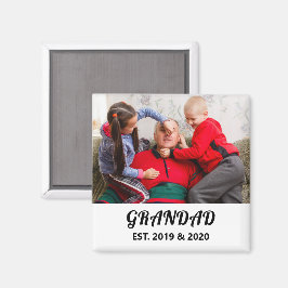 Farfar Etablerad Foto Fet Svart Typografi Magnet