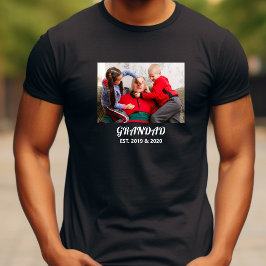 Farfar Etablerad Foto Fet Vit Typografi T Shirt