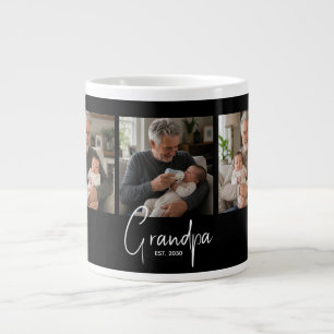 Farfar etablerade 3 foto svart jumbo mugg