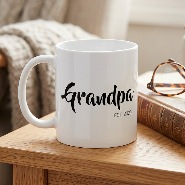 Farfar etablerade enkel gåva till farfar kaffemugg (Grandpa Established Simple Gift for Grandfather Coffee Mug)