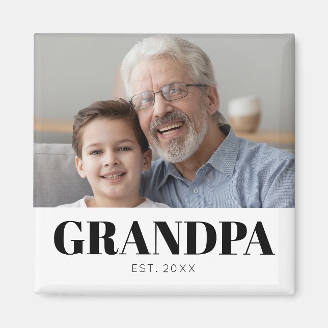Farfar etablerade Foto-farföräldrarnas dag Magnet (Framsidan)