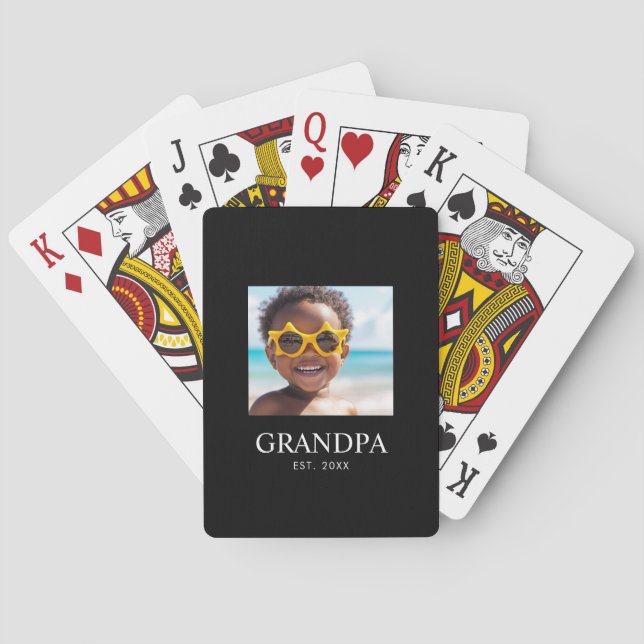 Farfar etablerade modern foto casinokort (Baksidan)