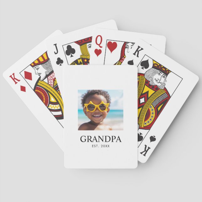 Farfar etablerade modern foto casinokort (Baksidan)
