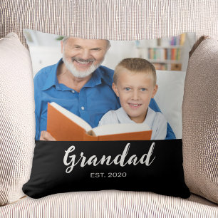 Farfar etablerade modernt manusfoto kudde