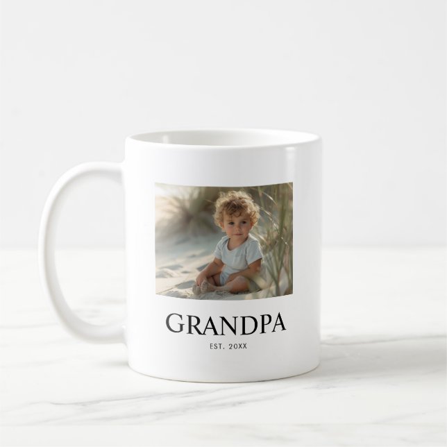 Farfar etablerade svart-vit modern foto  kaffemugg (Vänster)