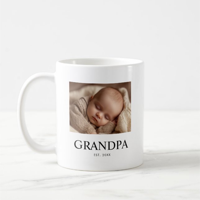 Farfar etablerade svart-vit modern foto  kaffemugg (Vänster)