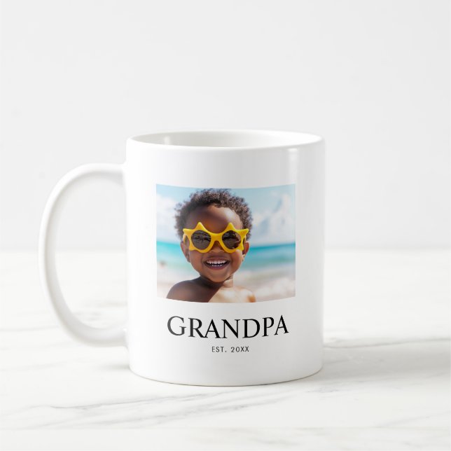Farfar etablerade svart-vit modern foto  kaffemugg (Vänster)