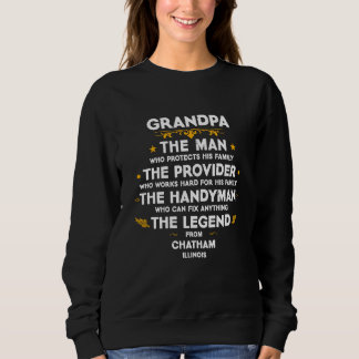 Farfar familj Citat USA Stad Chatham Illinois T Shirt