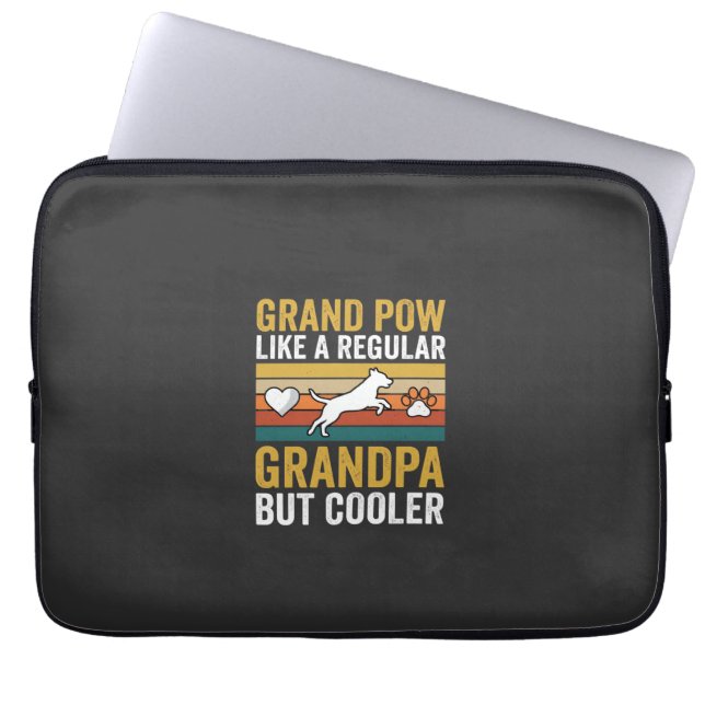 Farfar Farfar Hundälskare Retro Laptop Fodral (Framsidan)