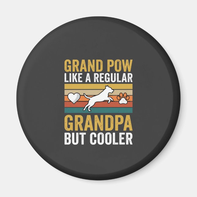 Farfar Farfar Hundälskare Retro Magnet (Framsidan)