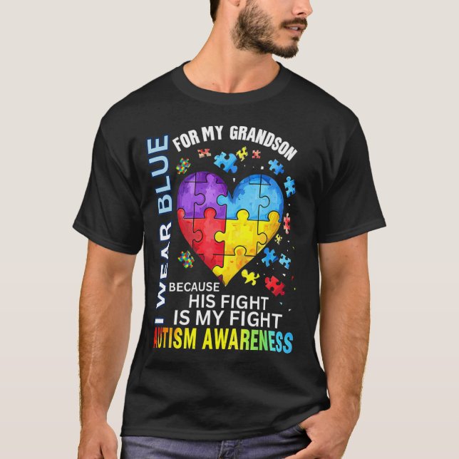 Farfar Farmor Jag Har Blått För Min Sonson Autism T Shirt (Framsida)