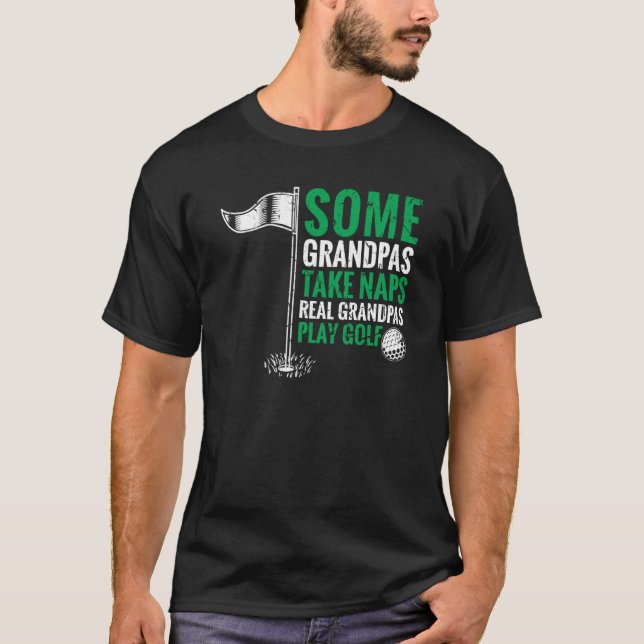 Farfar Farmor tar Naps Real Grandpas T Shirt (Framsida)