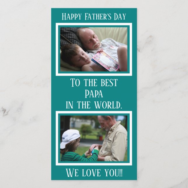 Farfar | FARS DAG | Anpassningsbar Teal Photo (Framsida)