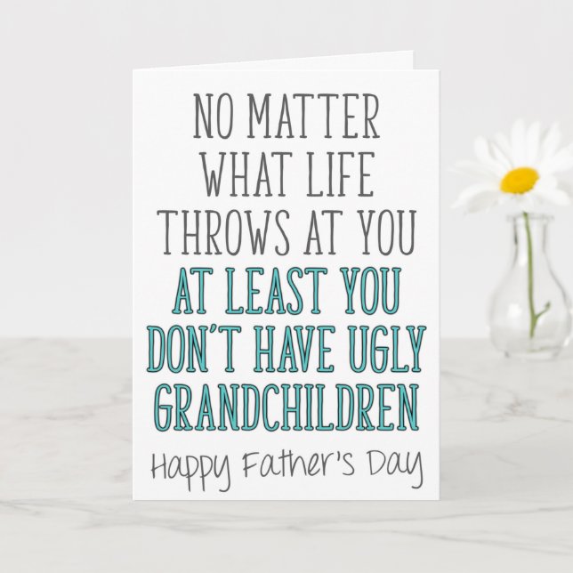 Farfar Fars dag, oavsett vad livet kastar Kort (Liten växt)