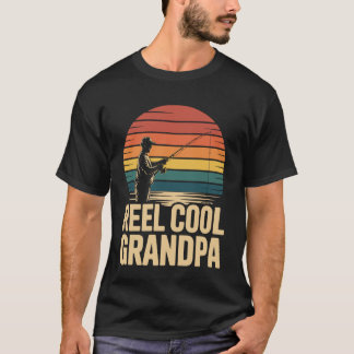 Farfar Fiske Retro Fiskespö Coolt Farfar-motiv T Shirt