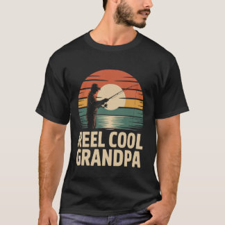 Farfar Fiske Retro Fiskrulle Cool Farfar-motiv Lån T Shirt