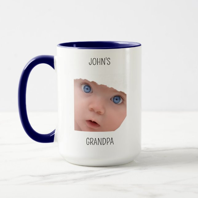 Farfar Födelsedag, Baby Ansikte Pappa Present, Anp Mugg (Vänster)