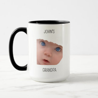 Farfar födelsedag, baby ansikte pappa present, anp mugg