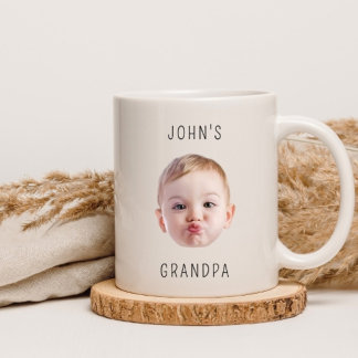 Farfar Födelsedag, Baby Ansikte Pappa Present, Anp Mugg
