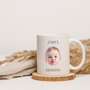 Farfar födelsedag, bebis ansikte pappa present, an mugg