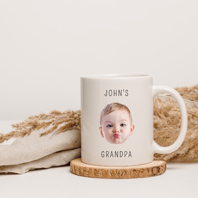 Farfar födelsedag, bebis ansikte pappa present, an mugg (Skapare uppladdad)