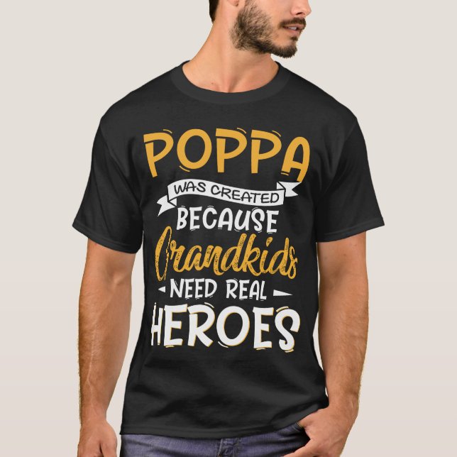 Farfar från Fars dag Skapades Poppa T Shirt (Framsida)