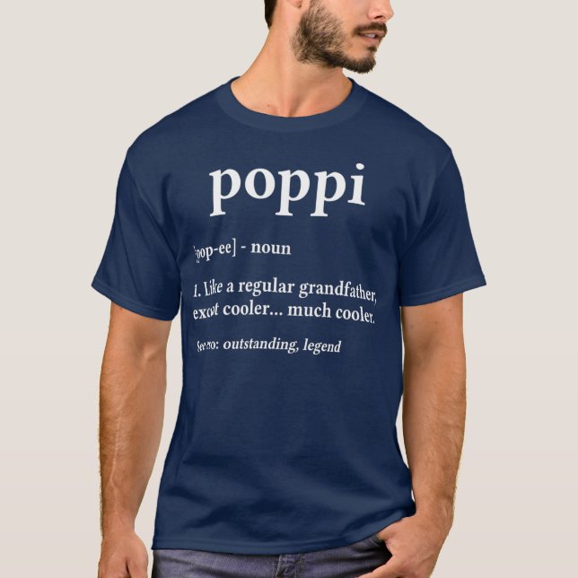Farfar Gift for Poppi Fars dag Birthday T Shirt (Framsida)