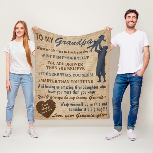 Farfar Gift från mordotter Retro Grandpa Fleecefilt (På plats)