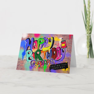 Farfar- graffiti-födelsedagskort kort
