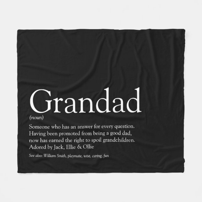 Farfar Grandfather Grandad Definition Fleecefilt (Framsidan (Horisontell))