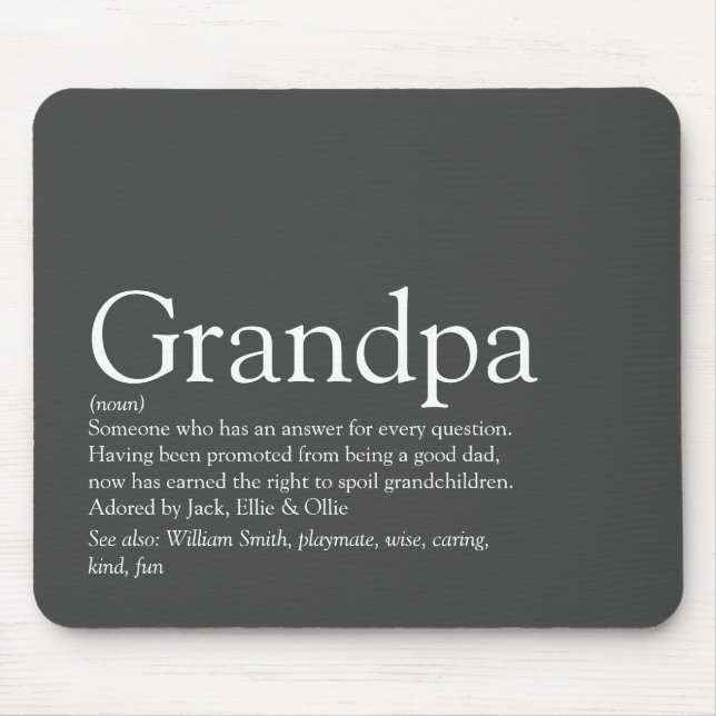 Farfar Grandfather Grandad Pappa Definition Grått Musmatta (Framsidan)