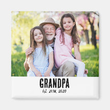 Farfar Grundade Foto Present Magnet
