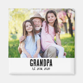 Farfar Grundade Foto Present Magnet