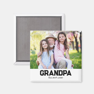 Farfar Grundade Foto Present Magnet