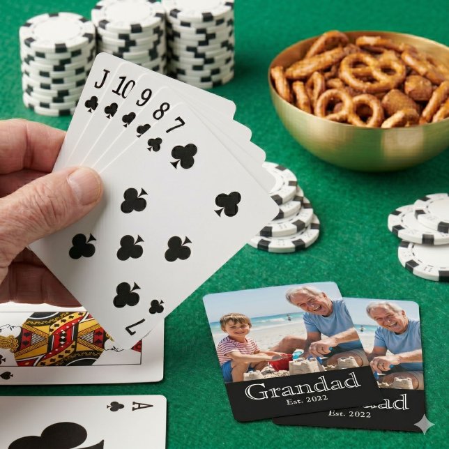 Farfar Grundade Vitt Fetminimimal Text Foto Casinokort (Skapare uppladdad)