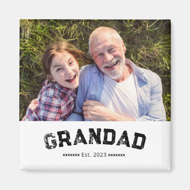 Farfar Grundat Foto Present Magnet (Framsidan)