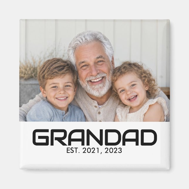Farfar Grundat Foto Present Magnet (Framsidan)