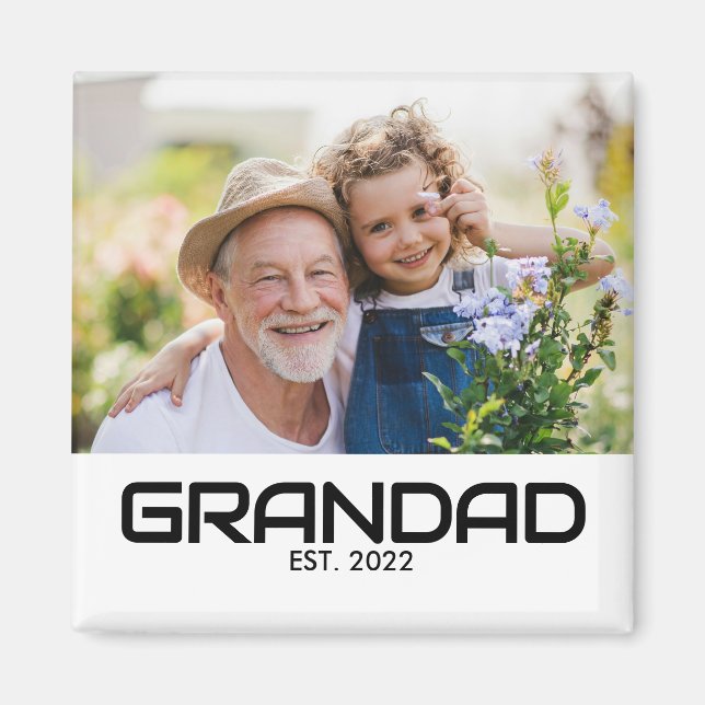 Farfar Grundat Foto Present Magnet (Framsidan)