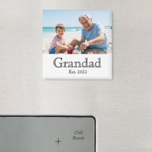 Farfar Grundat Foto Svart Fet Minimalistisk Magnet