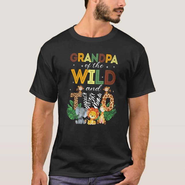 Farfar i Vild 2 Zoo Birthday Safari Jungle T Shirt (Framsida)