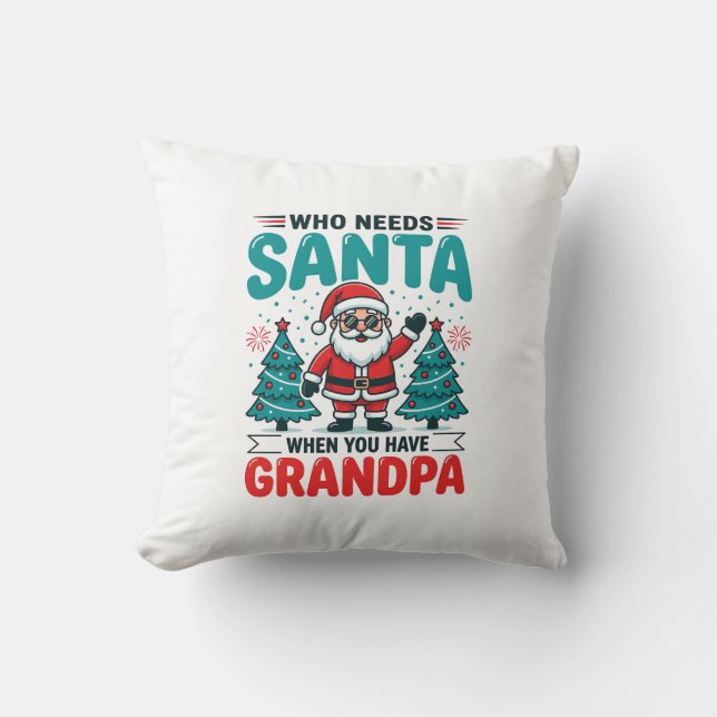 Farfar jul Tomte Familj Kudde (Framsida)