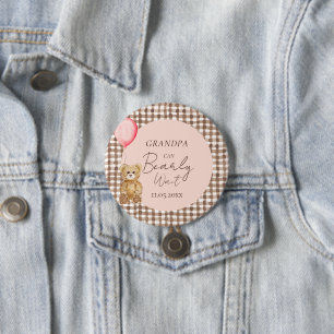Farfar kan barly Wait Girl Baby Shower Knapp